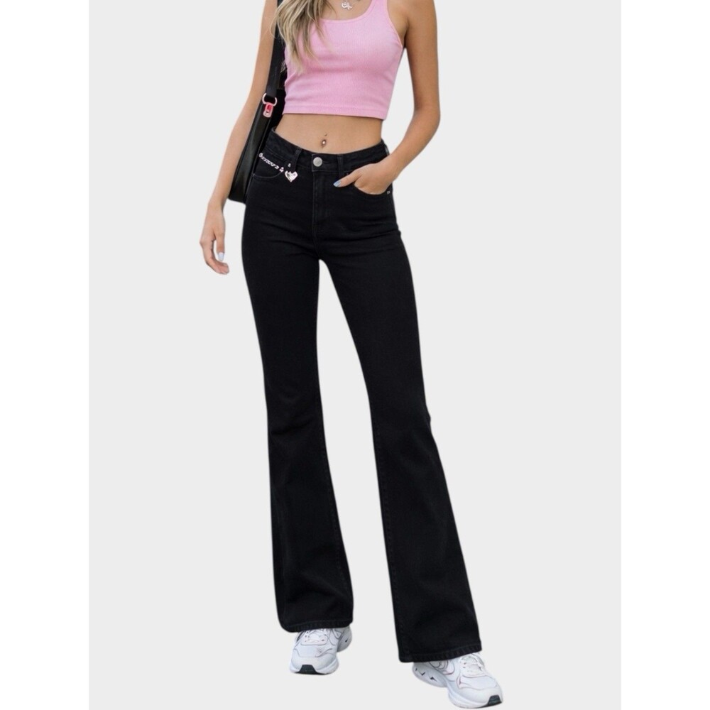 Madewell Perfect Vintage Flare Jeans Womens 26 Black High Rise‎ Stretch NWT